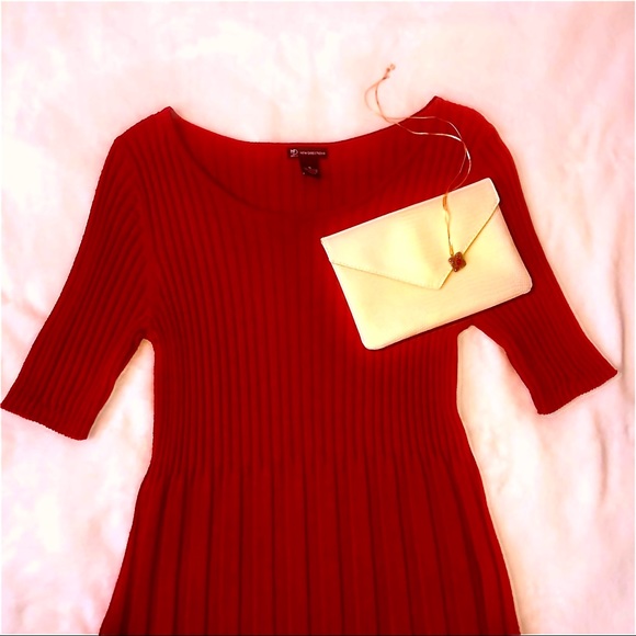 New Directions Red Sweater Dress Size Small - Picture 4 of 6